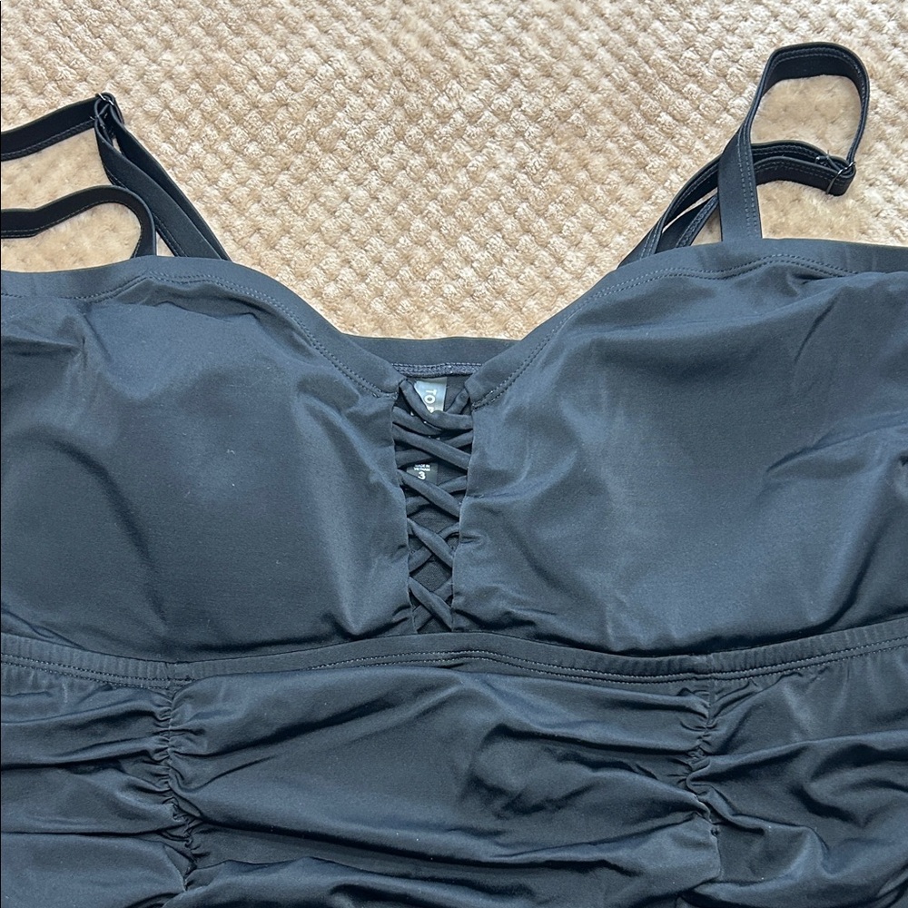 Torrid Wireless Lattice Swimsuit Black Size 3 - Picture 4 of 6